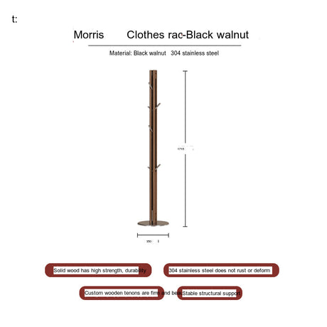 TELLS Callidora Elegant Solid Wood Vertical Coat Rack Storage Hanger from TELLS
