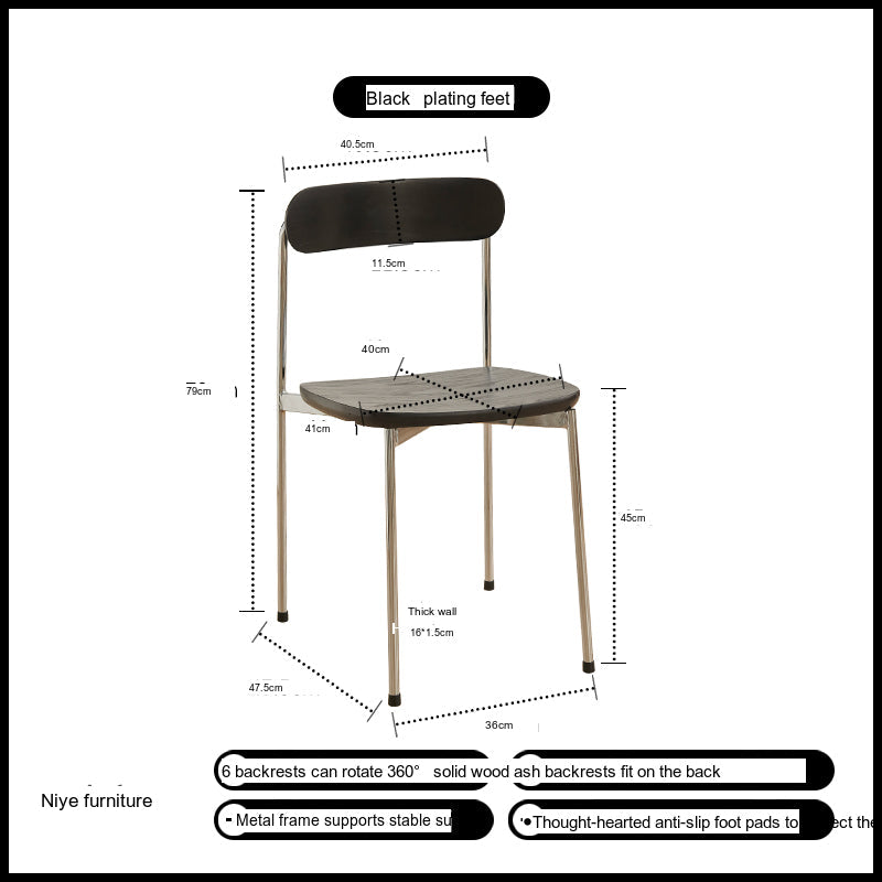 NIYE Santiago Minimalist Backrest Dining Chair from NIYE
