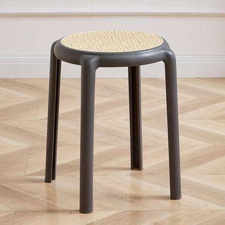 NIYE Cambria Thickened Round Stool - Stackable Rattan Design from NIYE