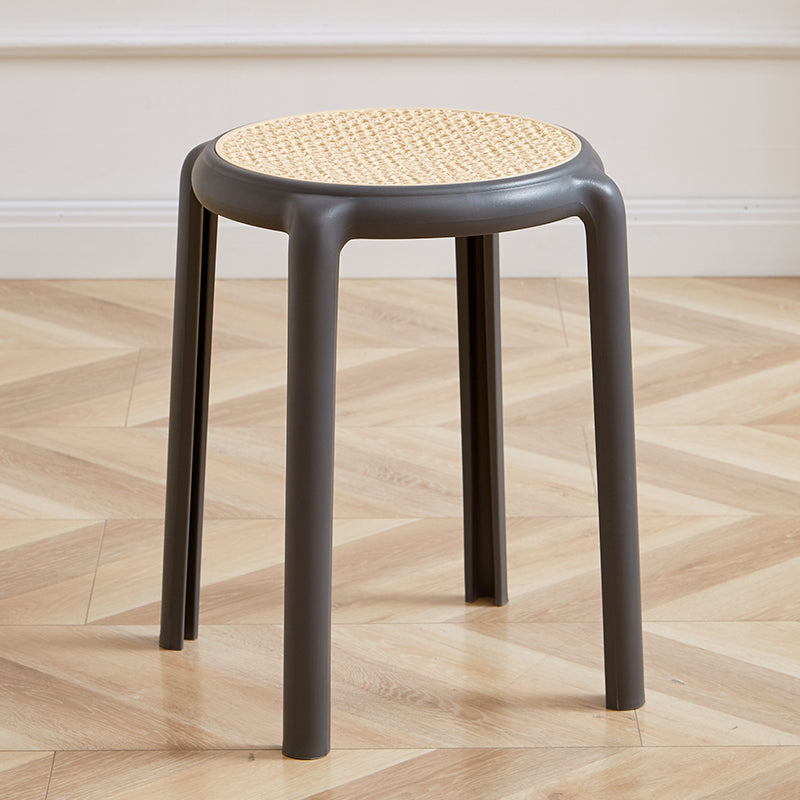 NIYE Cambria Thickened Round Stool - Stackable Rattan Design from NIYE