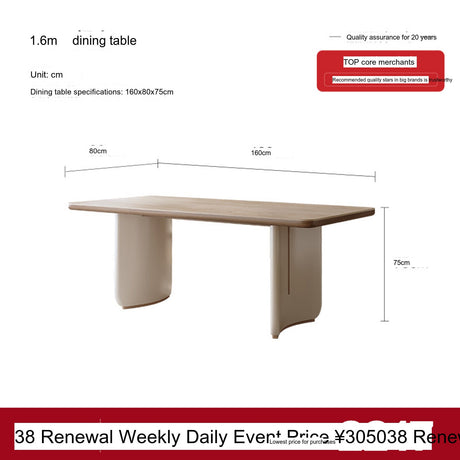 QUANMU Santiago Elegant Rock Plate Compact Dining Table from QUANMU