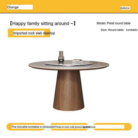 OROMA Seraphine Elegant Black Walnut Round Dining Set from OROMA