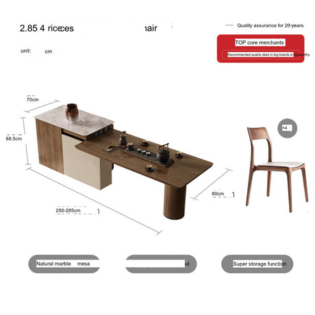 QUANMU Lysandra Elegant Retractable Walnut Dining Table from QUANMU