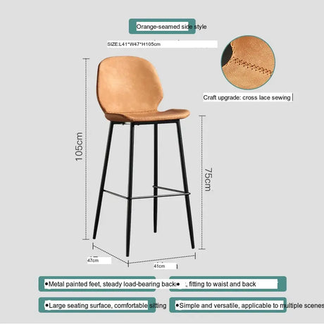 ABOUT WHITE Santiago Elegant High-Foot Luxury Bar Chair from ABOUT WHITE