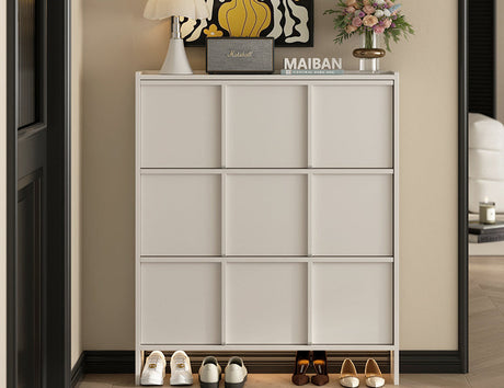 LINYUE Aurora Ultra-Thin Solid Wood Flip Shoe Cabinet from LINYUE