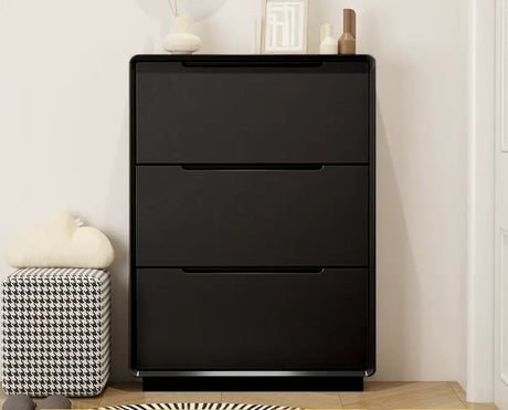 LINYUE Elara Minimalist Cream Flip Shoe Cabinet from LINYUE