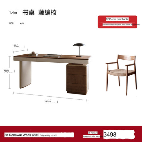 QUANMU Lorenzo Luxury Walnut Modern Workbench Desk from QUANMU