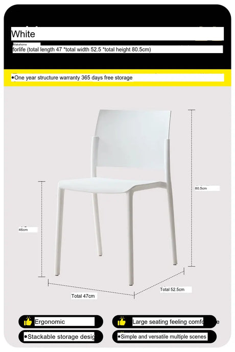 ABOUT WHITE Elowen Minimalist Stackable Dining Chair from ABOUT WHITE