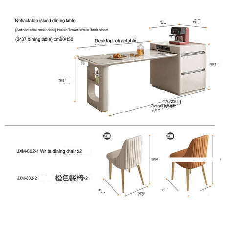QUANMU Santiago Expandable Luxe Dining Table Set from QUANMU