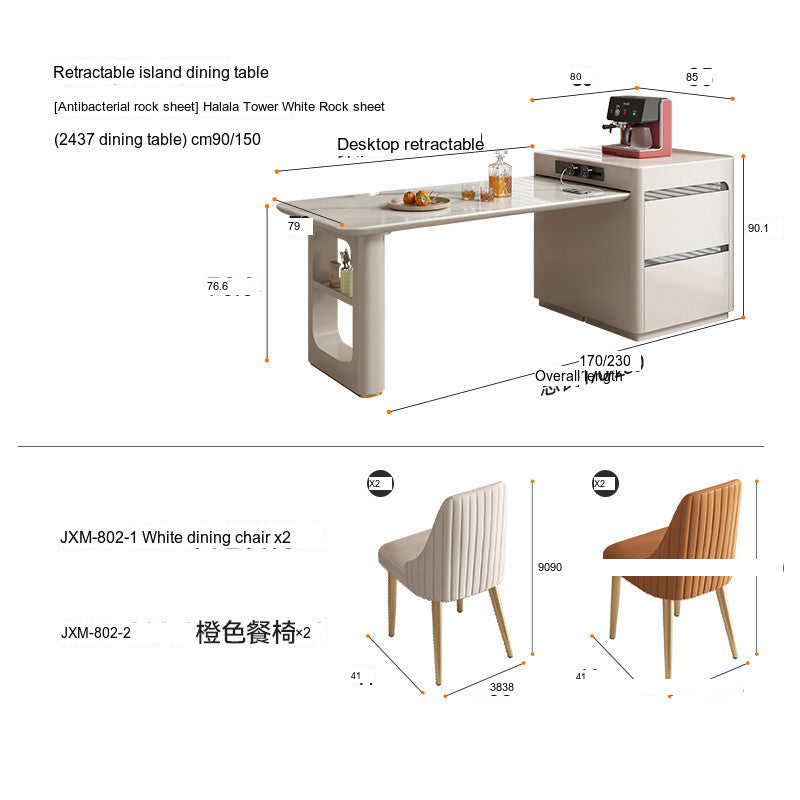 QUANMU Santiago Expandable Luxe Dining Table Set from QUANMU