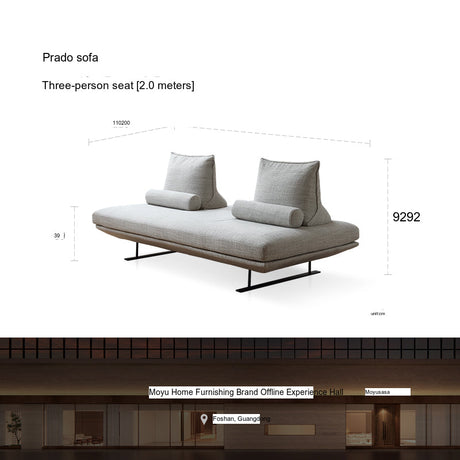 MOYU Adriano Elegant Minimalist Handrail Luxury Fabric Sofa from MOYU