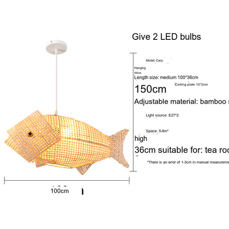 BOJI Lysandra Artistic Bamboo Grilled Fish Chandelier from BOJI