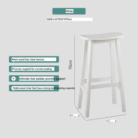ABOUT WHITE Kyoto Elegant Solid Wood Barstool from ABOUT WHITE