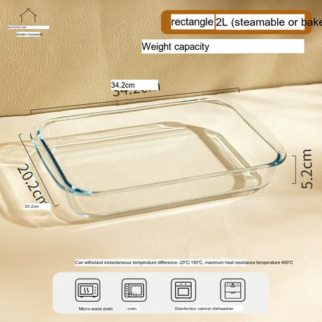 MH Anastasia Elegant Glass Baking Plate - Microwave Safe Seafood Tray from MH