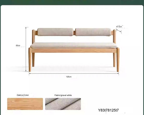 GENJI Haruki Elegant Solid Oak Dining Bench from GENJI