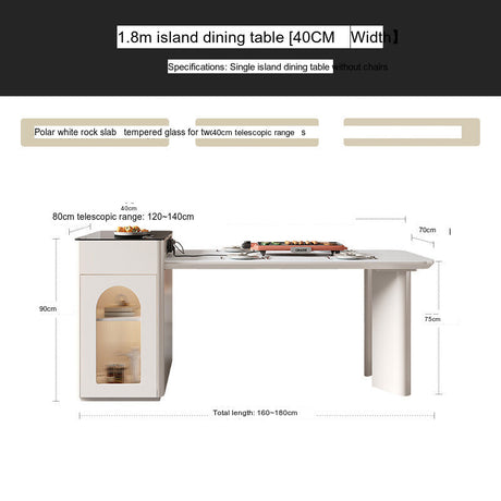 QUANMU Santiago Elegant Creamy Dining Table from QUANMU