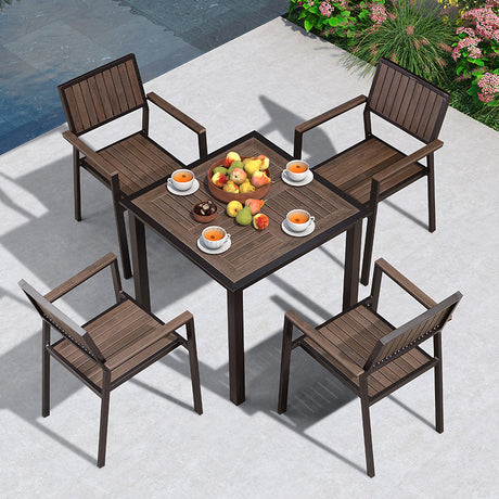 ZIYE Marcellus Weather-Resistant Wooden Table & Chair Set from ZIYE