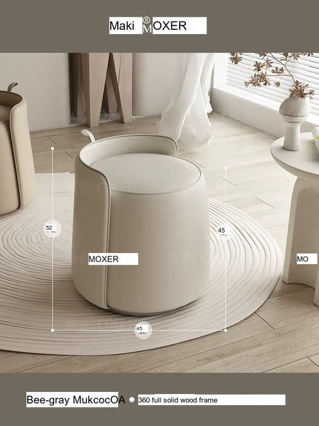 MOXER Caspian Elegant Leather Makeup Stool from MOXER