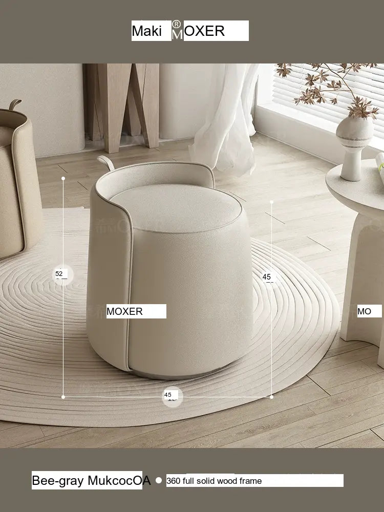 MOXER Caspian Elegant Leather Makeup Stool from MOXER