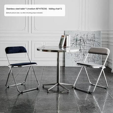 ABOUT WHITE Elowen Sleek Stainless Steel Outdoor Table from ABOUT WHITE