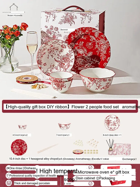 MH Aveline Elegant Rose Holiday Tableware Gift Set from MH