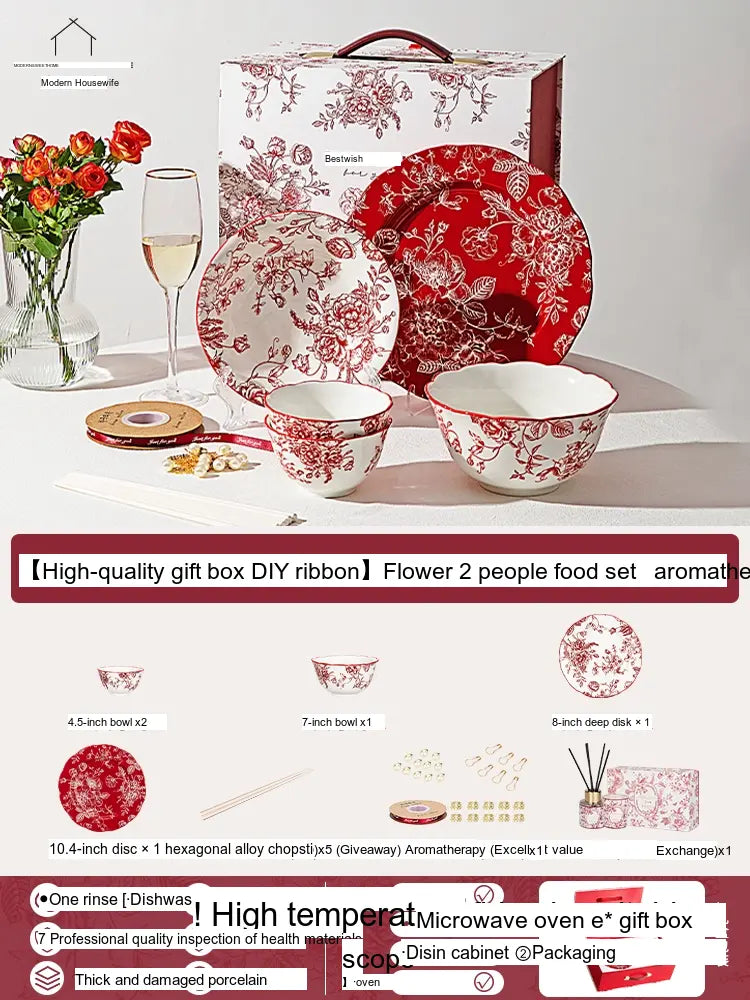 MH Aveline Elegant Rose Holiday Tableware Gift Set from MH
