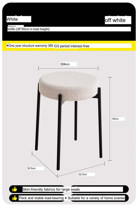 ABOUT WHITE Callan Minimalist Stackable Living Room Stool from ABOUT WHITE