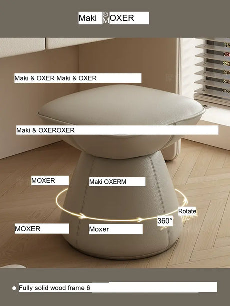 MOXER Sakura Elegant Cream Retro Leather Stool from MOXER