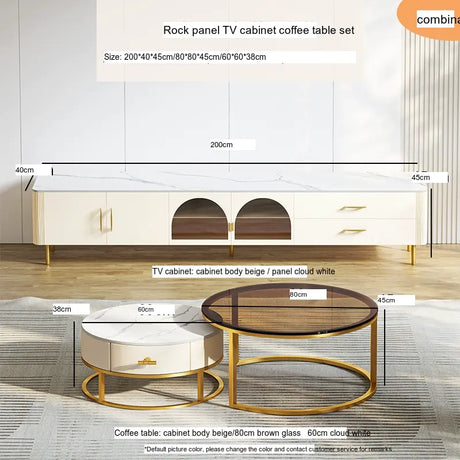 XIMIKA Isolde Elegant Modern Combination Coffee Table Cabinet from XIMIKA