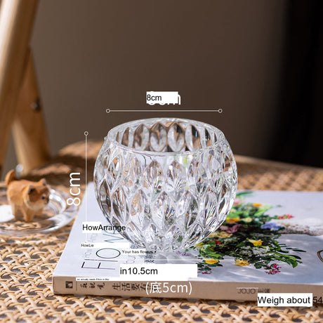 JUHAN Candelaria Glossy Transparent Round Flower Pot - Elegant Living Room Decoration from JUHAN