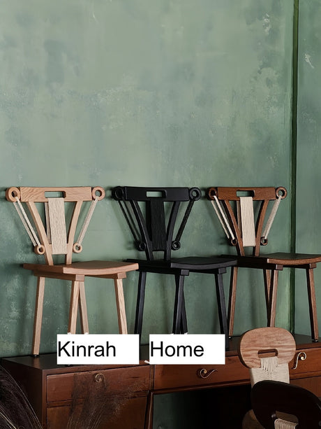GENJI Elysia Retro Solid Wood Dining Chair - Stylish Home & Office Design from GENJI