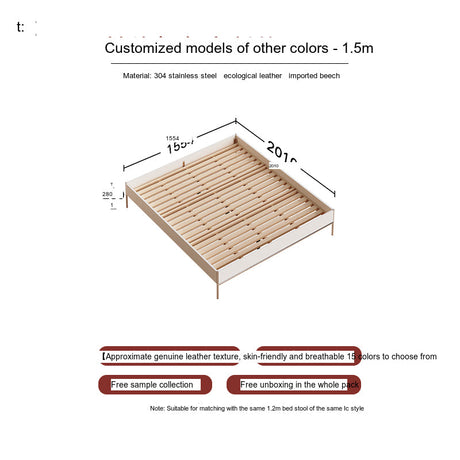 TELLS Santiago Solid Wood Modern Retro Double Bed with Shelf from TELLS