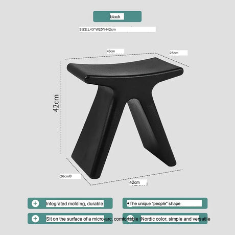 ABOUT WHITE Lysander Nordic Plastic Stool Modern Simple Design Home Bench from ABOUT WHITE