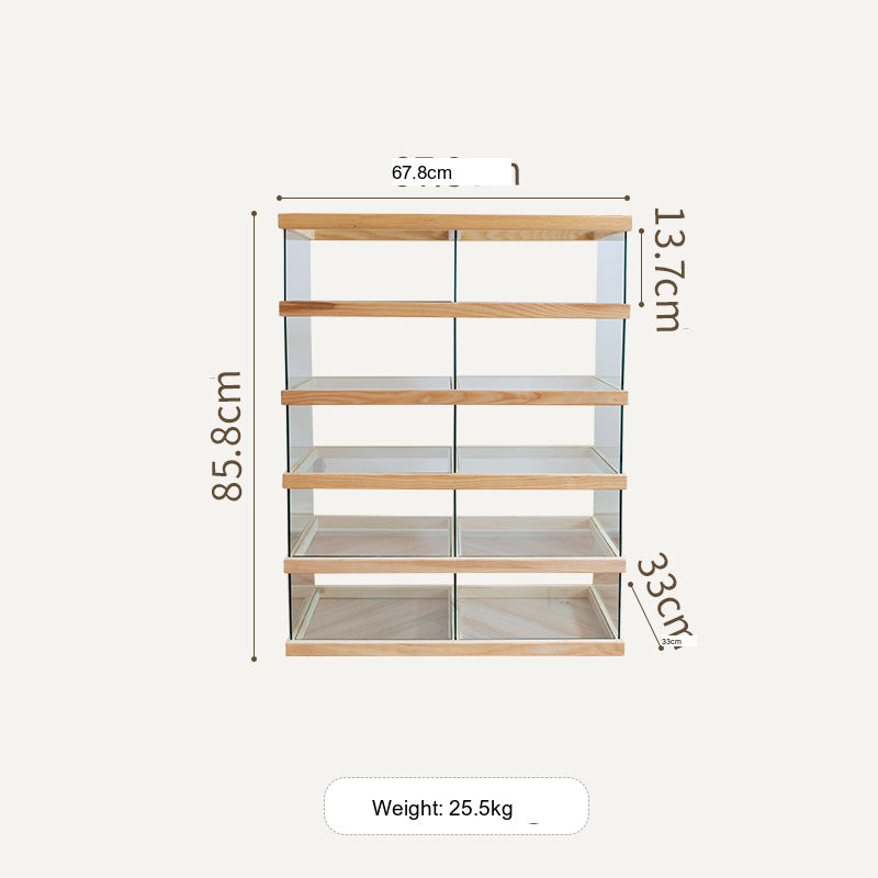 JUHAN Kazuki Elegant Solid Wood Glass Cabinet Display Teaset Shelf from JUHAN