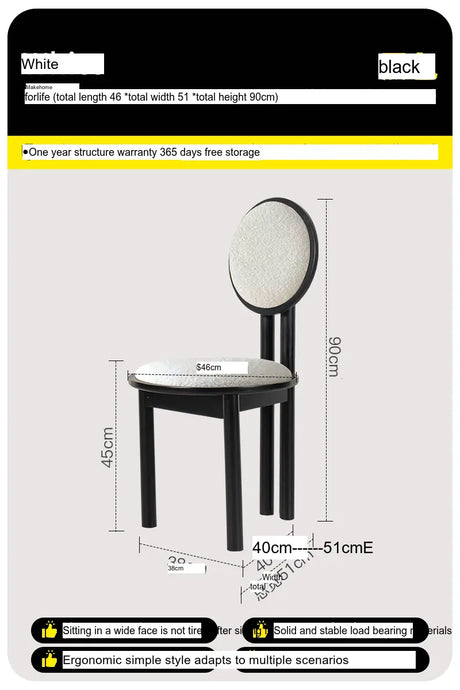 ABOUT WHITE Isadora Vintage Designer Backrest Leisure Chair from ABOUT WHITE
