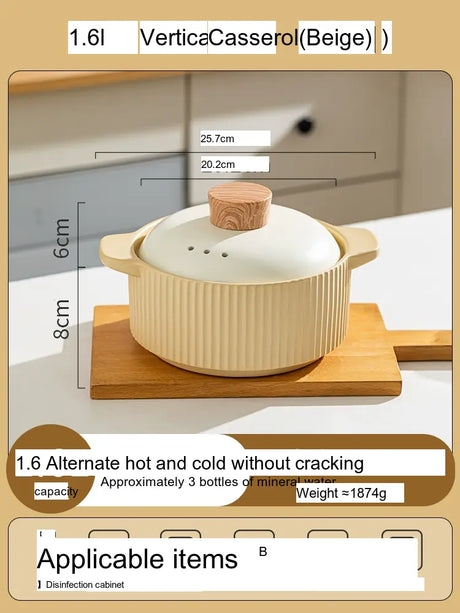 MH Sanzhi High-Temperature Ceramic Casserole Pot from MH