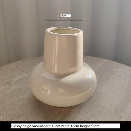 LIVETAI Aveline Elegant Round Ceramic Vase - Luxury Living Room Decor from LIVETAI