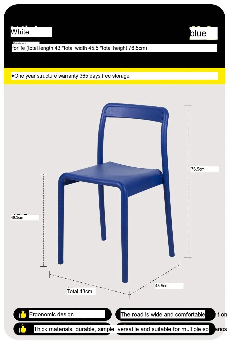 ABOUT WHITE Miura Sleek Stackable Dining Chair from ABOUT WHITE