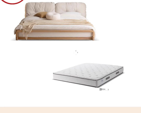 GENJI Harukaze Elegant Cream Solid Wood Double Bed from GENJI