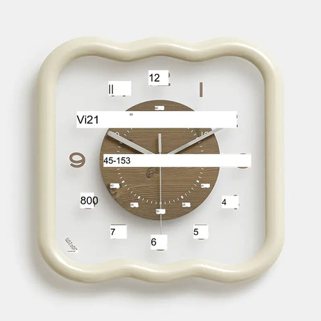 MANDELA Elowen Modern Cream Retro Wall Clock from MANDELA