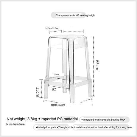 NIYE Elowen Elegant Transparent Acrylic Bar Stool from NIYE