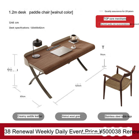 QUANMU Iskander Elegant Minimalist Walnut Desk from QUANMU