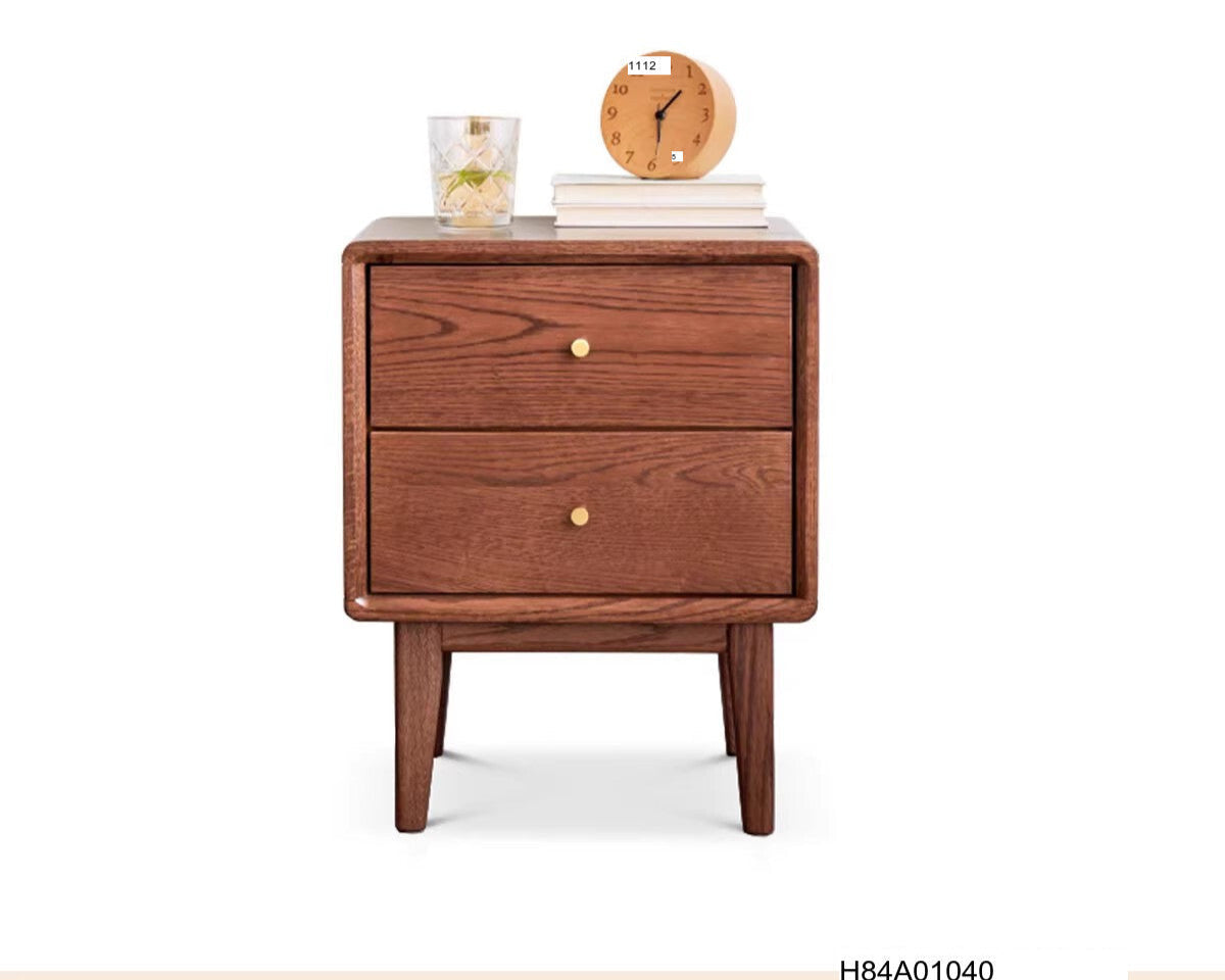 GENJI Santiago Rustic Oak Simple Bedside Table from GENJI