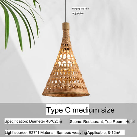 BOJI Harukaze Elegant Bamboo Pendant Light for Living Room from BOJI