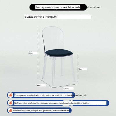 NIYE Isolde Modern Transparent Ghost Chair from NIYE