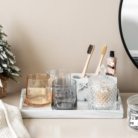 TIANRUN Marisol Elegant Minimalist Toothbrush Glass Holder Set from TIANRUN