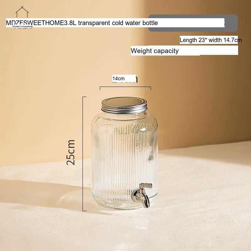 MH Santiago Elegant Glass Beverage Bucket with Faucet from MH