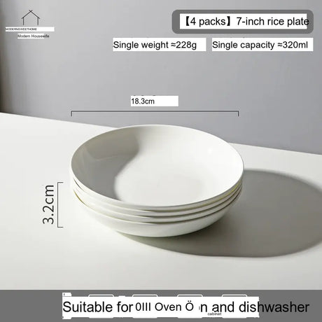 MH Isabela Elegant Pure White Ceramic Dish Set from MH