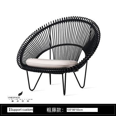 RATTAN SPACE Thibault Cozy Three-Piece Vine Chair Set from RATTAN SPACE