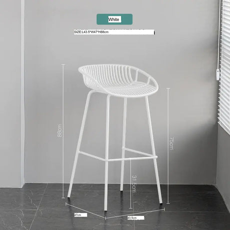 ABOUT WHITE Aurelia Sleek Iron Art Bar Chair from ABOUT WHITE